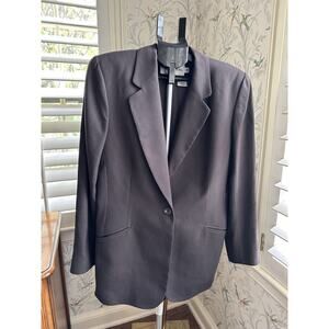 JH Collectibles Sz 10 Womens BROWN 100% Wool Blazer Suit Jacket Coat Vintage